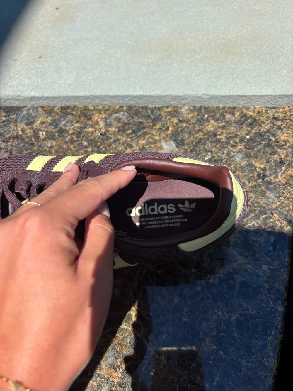 Adidas Women's Samba OG Shoes In Crocheted Shadow Brown & Powder Yellow size 10 - Picture 7 of 8